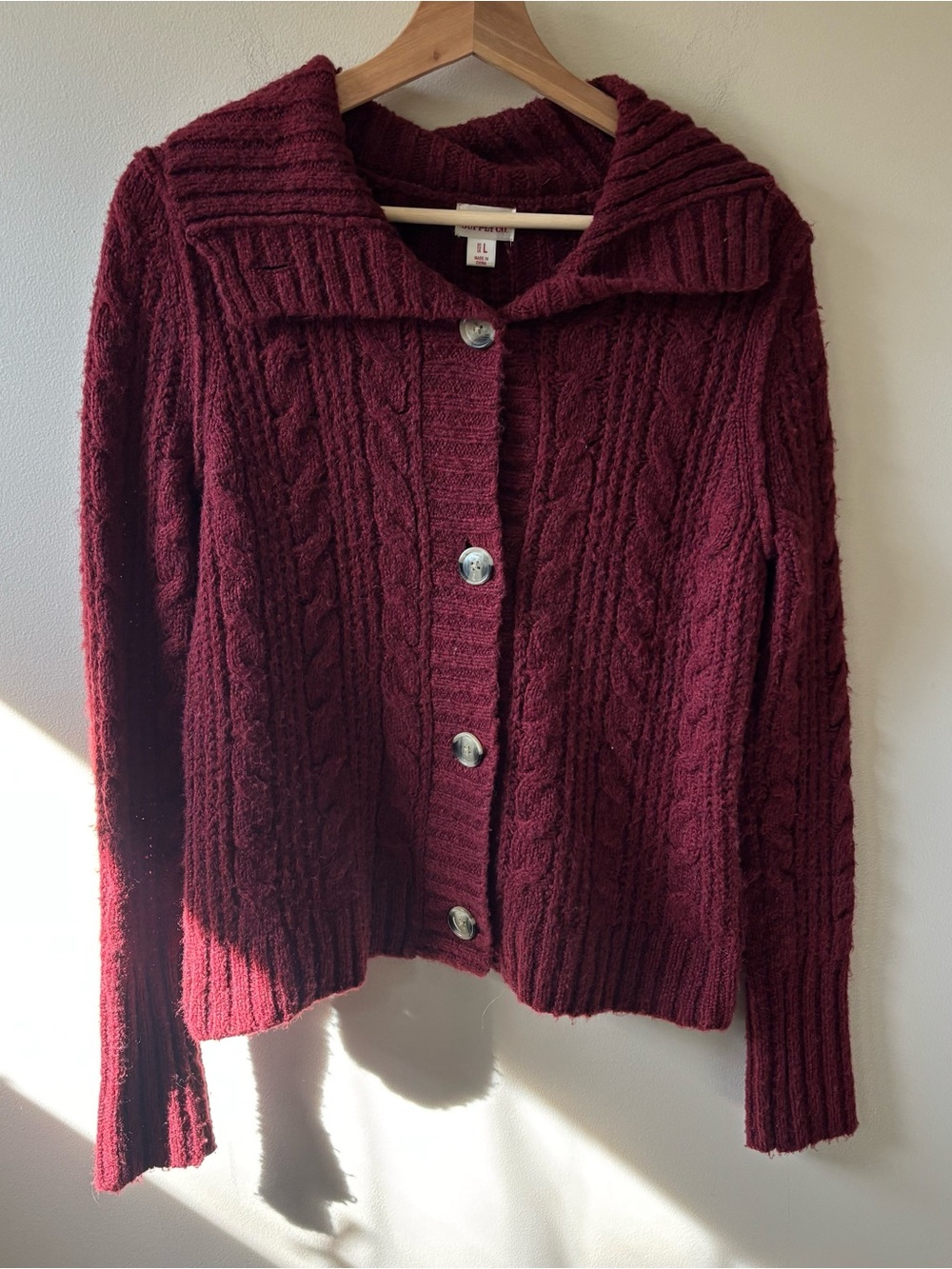 Mossimo Y2K Cable Knit Button-Front Sweater